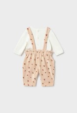 Mayoral Pink Flowered Overall Set