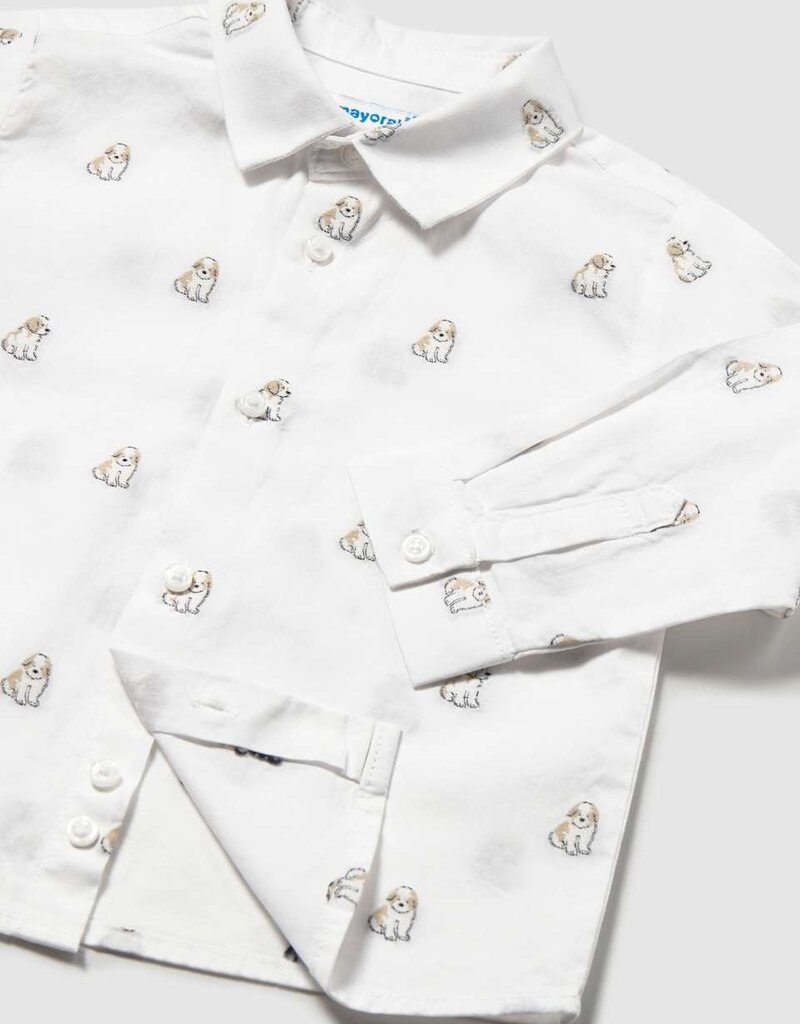 Mayoral L/S Jacquard Shirt Puppy Print