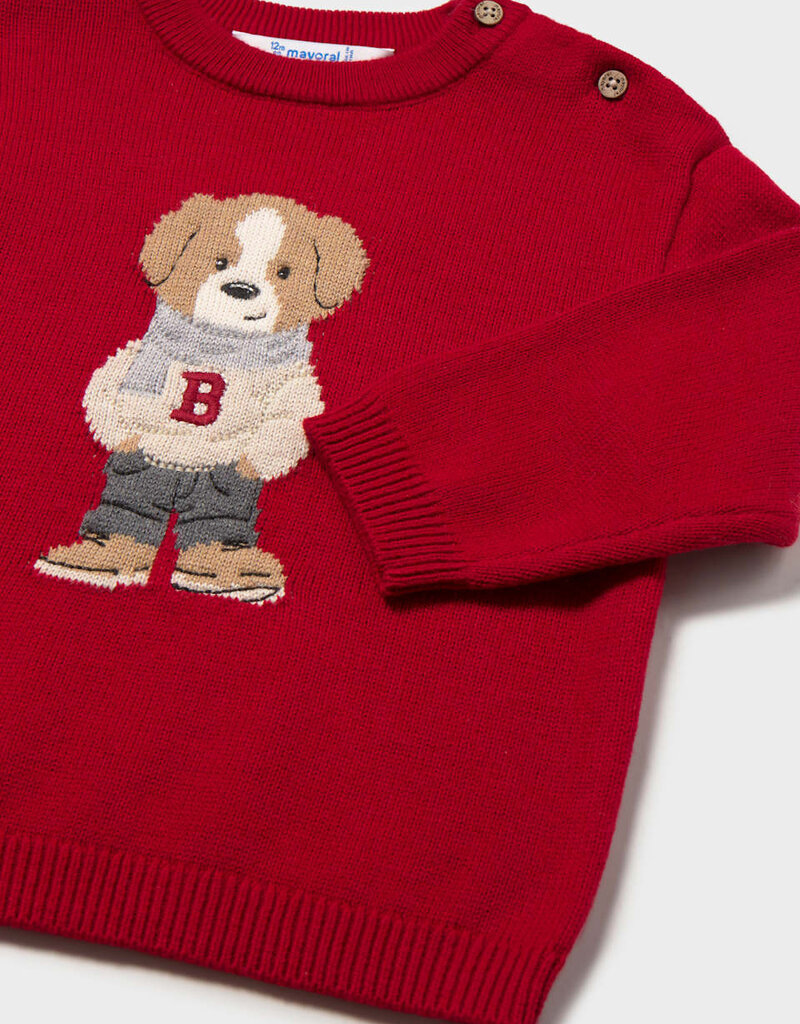 Mayoral Character Intarsia Sweater Red