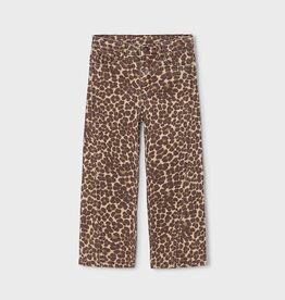 Mayoral Leopard Print Twill Pants