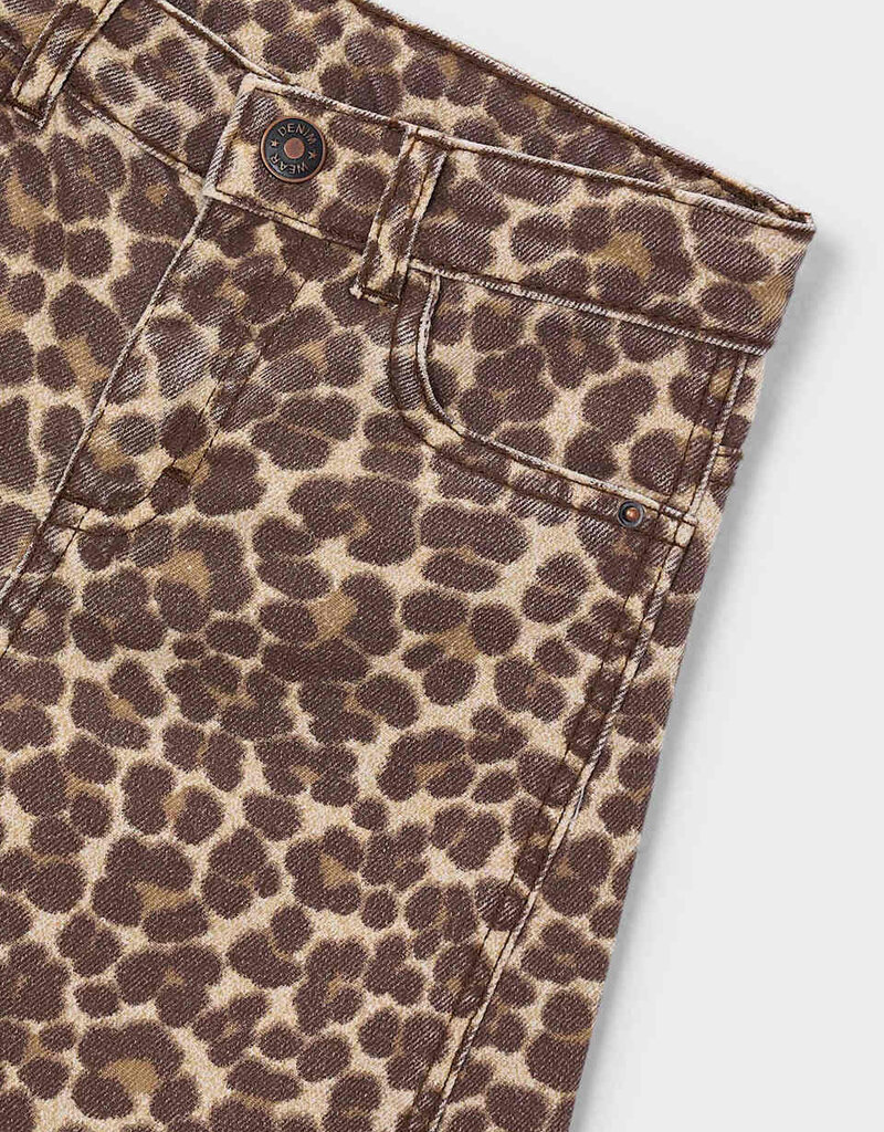 Mayoral Leopard Print Twill Pants
