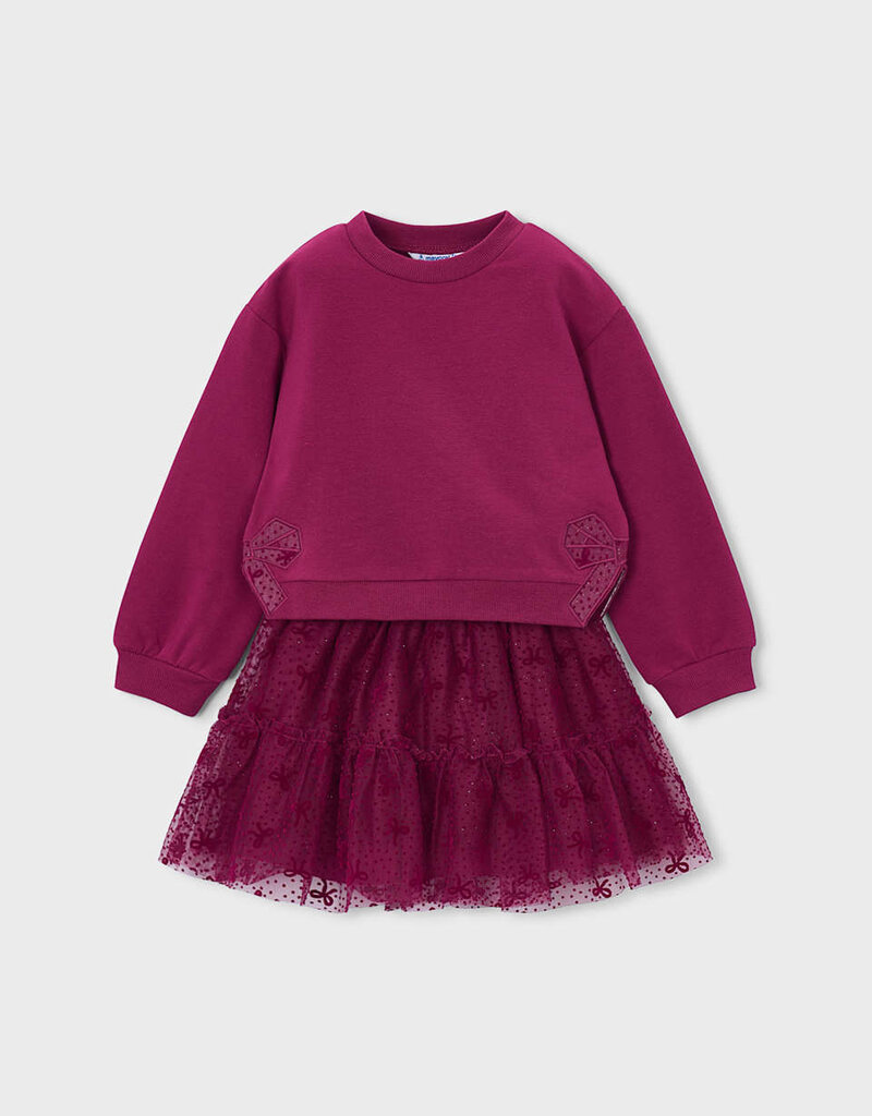 Mayoral Tulle Skirt Set Raspberry