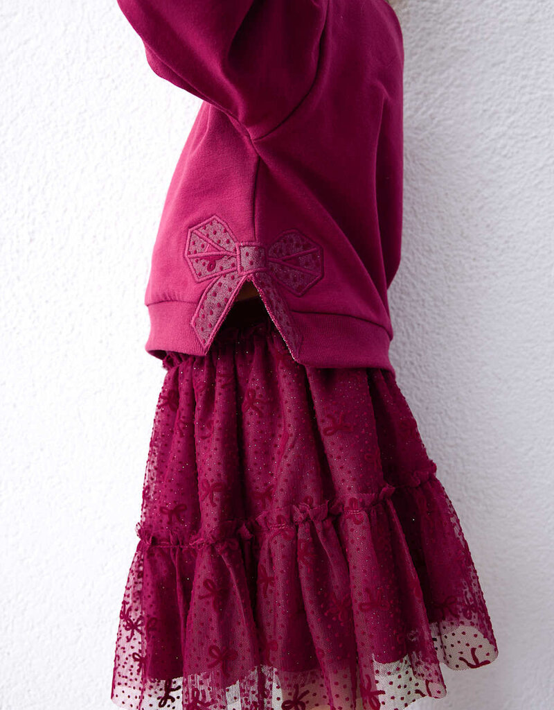 Mayoral Tulle Skirt Set Raspberry