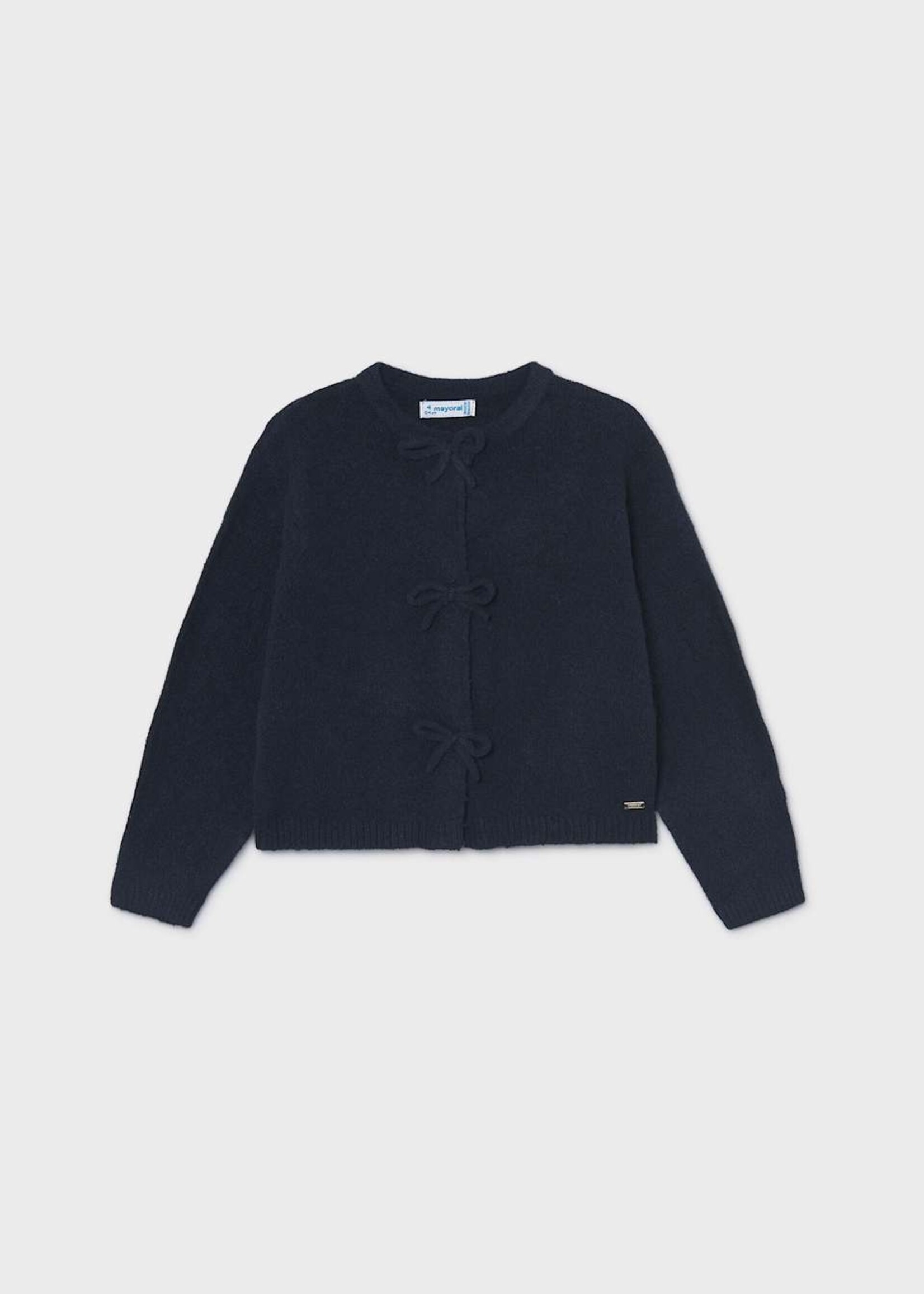 Mayoral Navy Cardigan w/Bow Buttons