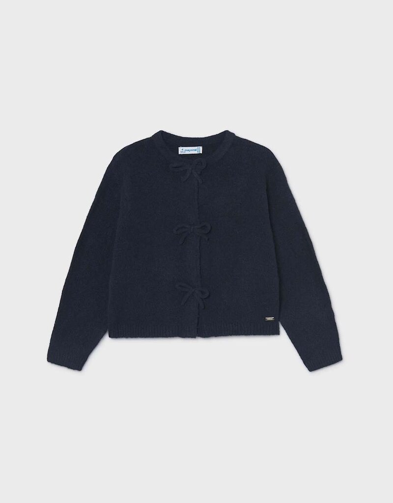 Mayoral Navy Cardigan w/Bow Buttons