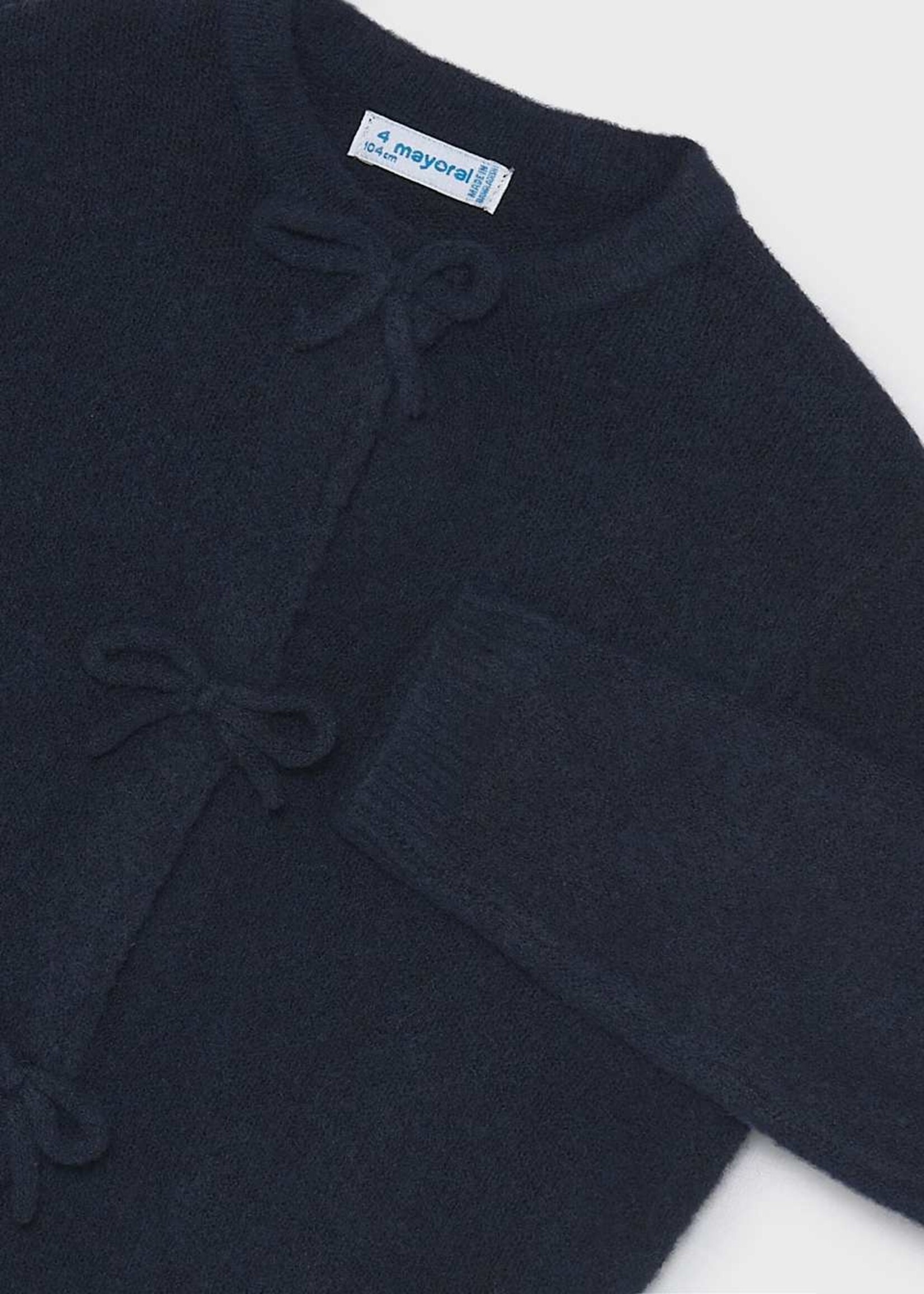Mayoral Navy Cardigan w/Bow Buttons