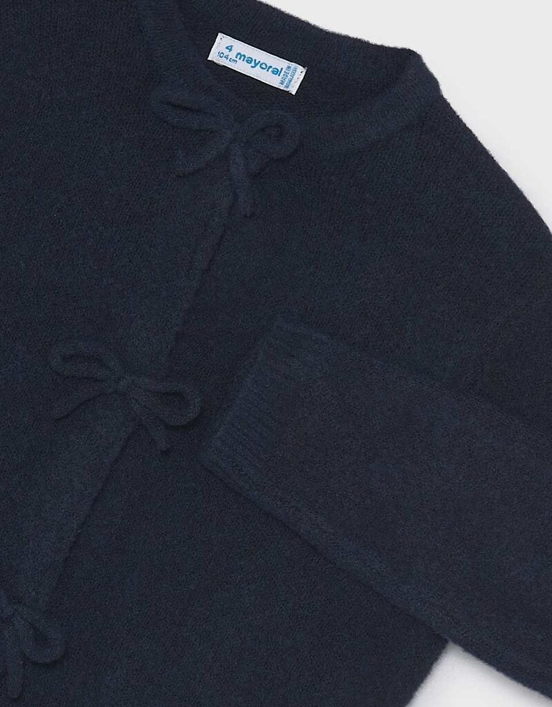 Mayoral Navy Cardigan w/Bow Buttons