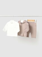 Mayoral 3 piece Knit Hoodie Pant Set Mocha