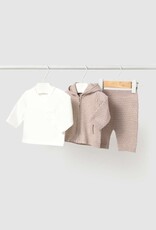 Mayoral 3 piece Knit Hoodie Pant Set Mocha