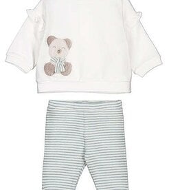 Mayoral Cream Puppy Appl Top w/Stripe Leggings