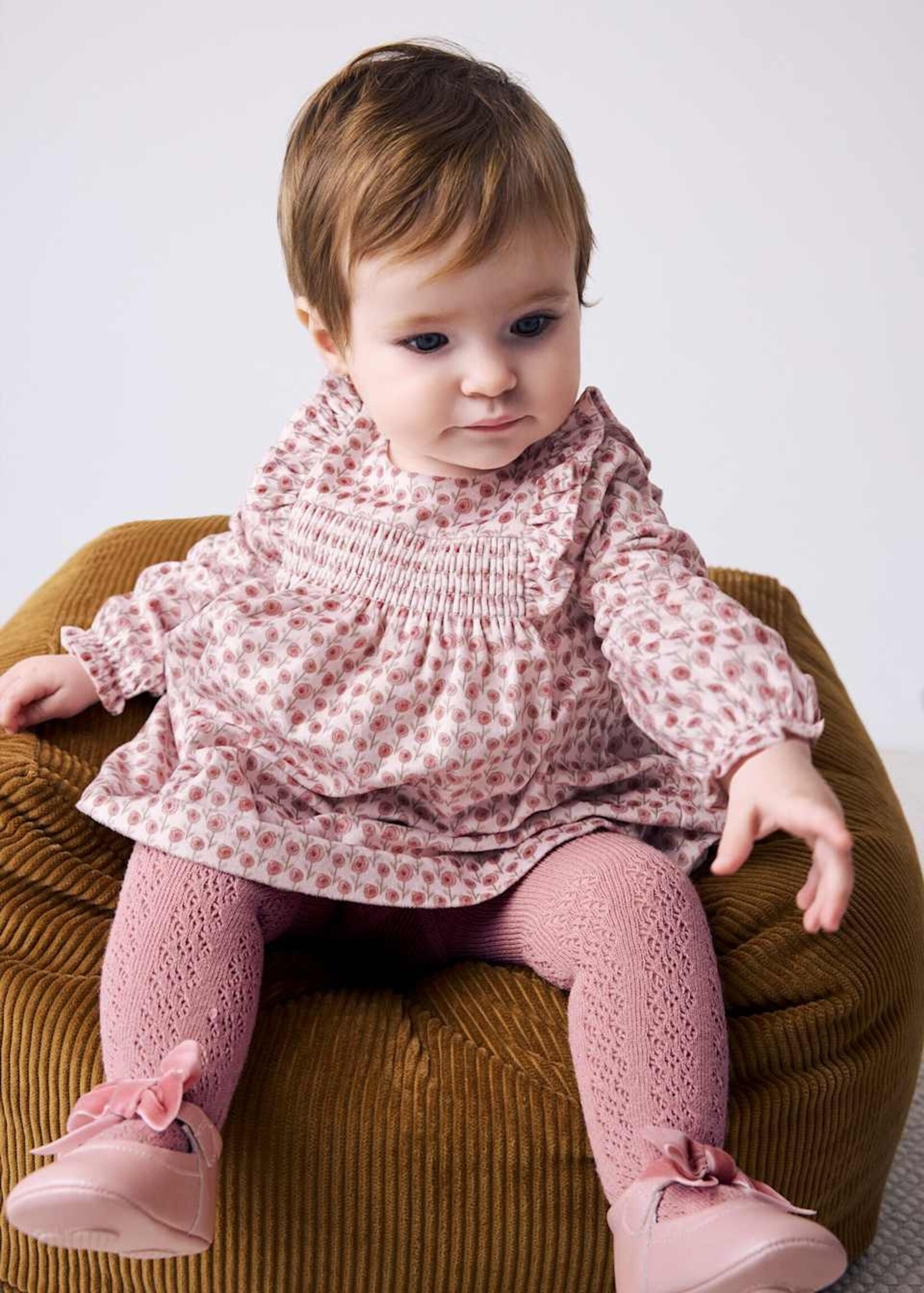 Mayoral Mauve Print Velvet Dress