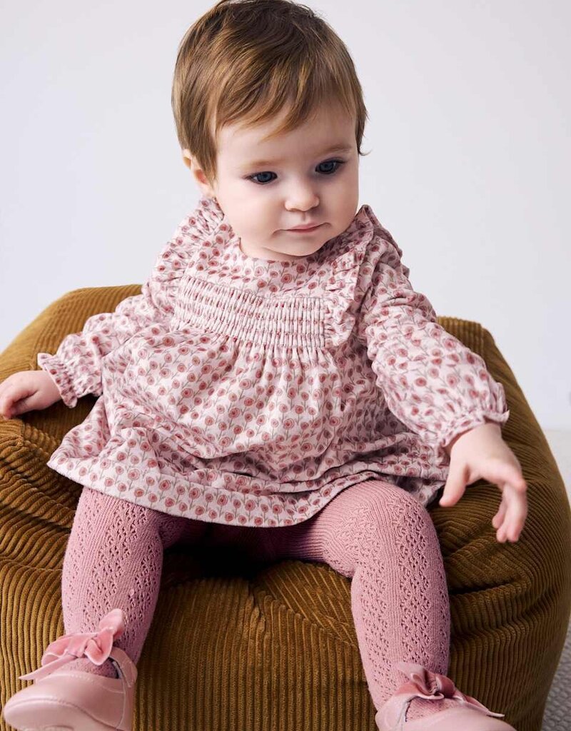 Mayoral Mauve Print Velvet Dress