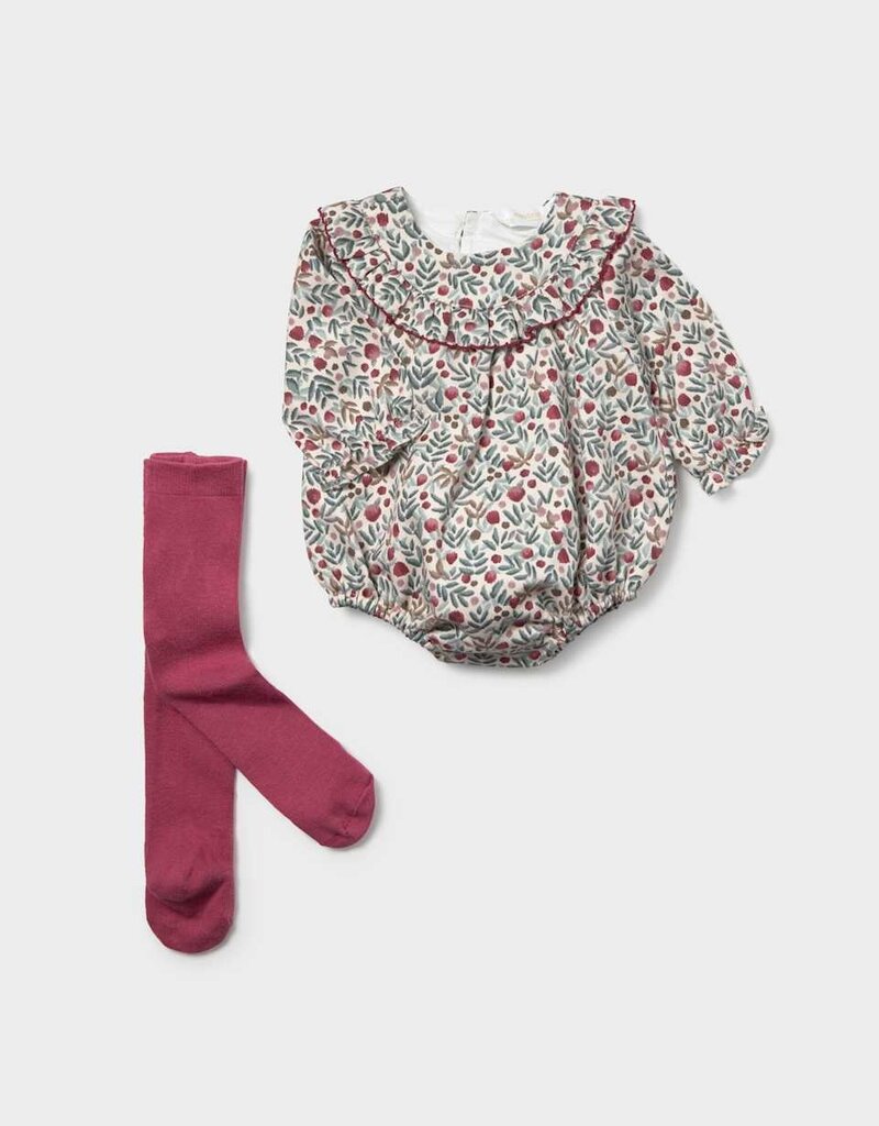 Mayoral Mauve Print Bubble w/Tight Set