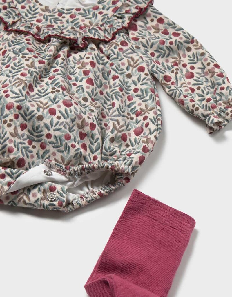 Mayoral Mauve Print Bubble w/Tight Set