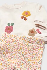 Mayoral Cream Flower Top w/Ditsy Leggings