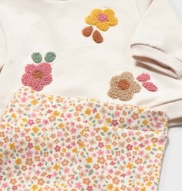 Mayoral Cream Flower Top w/Ditsy Leggings