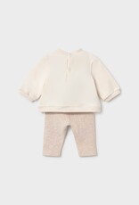 Mayoral Cream Flower Top w/Ditsy Leggings