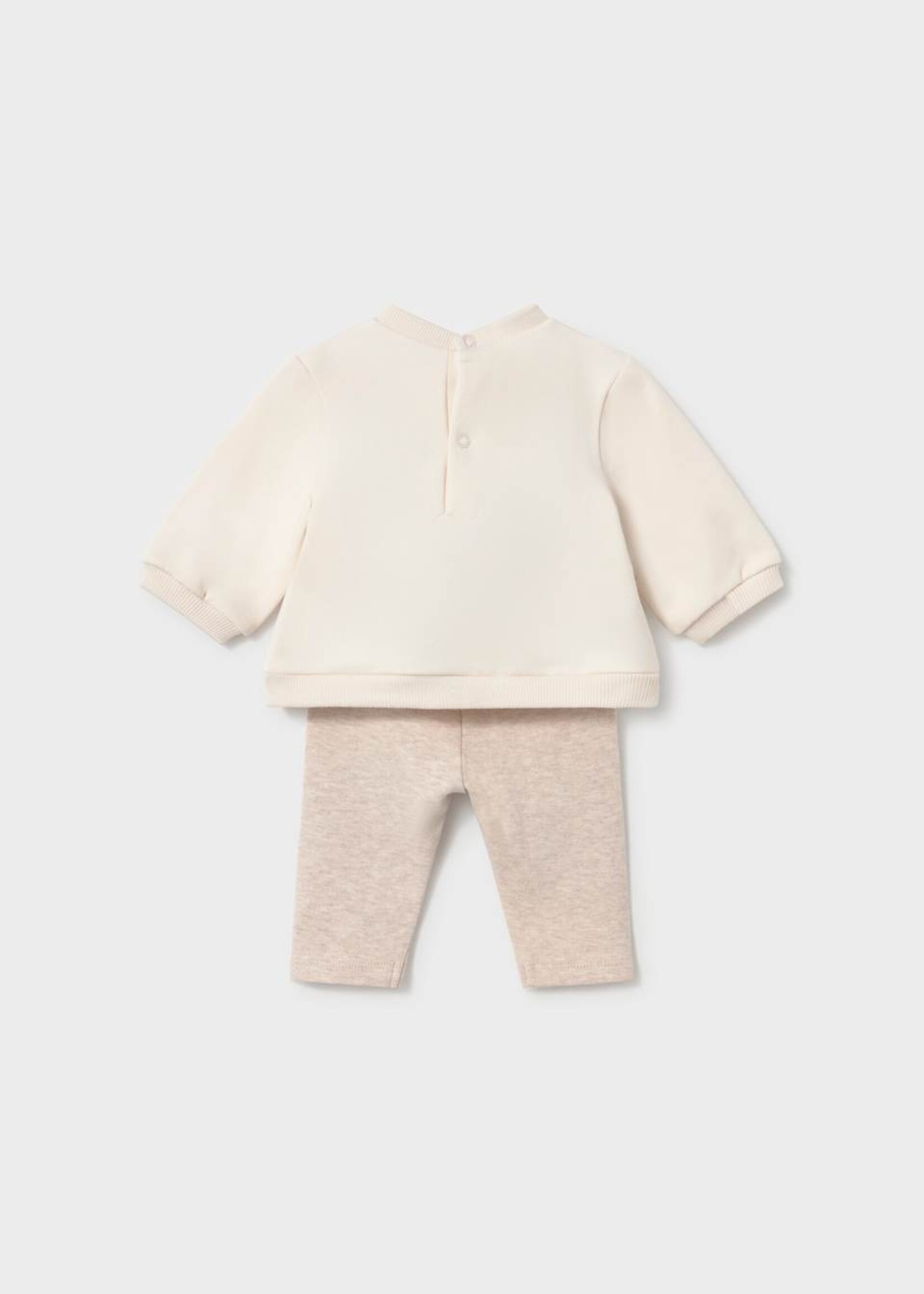Mayoral Cream Flower Top w/Ditsy Leggings
