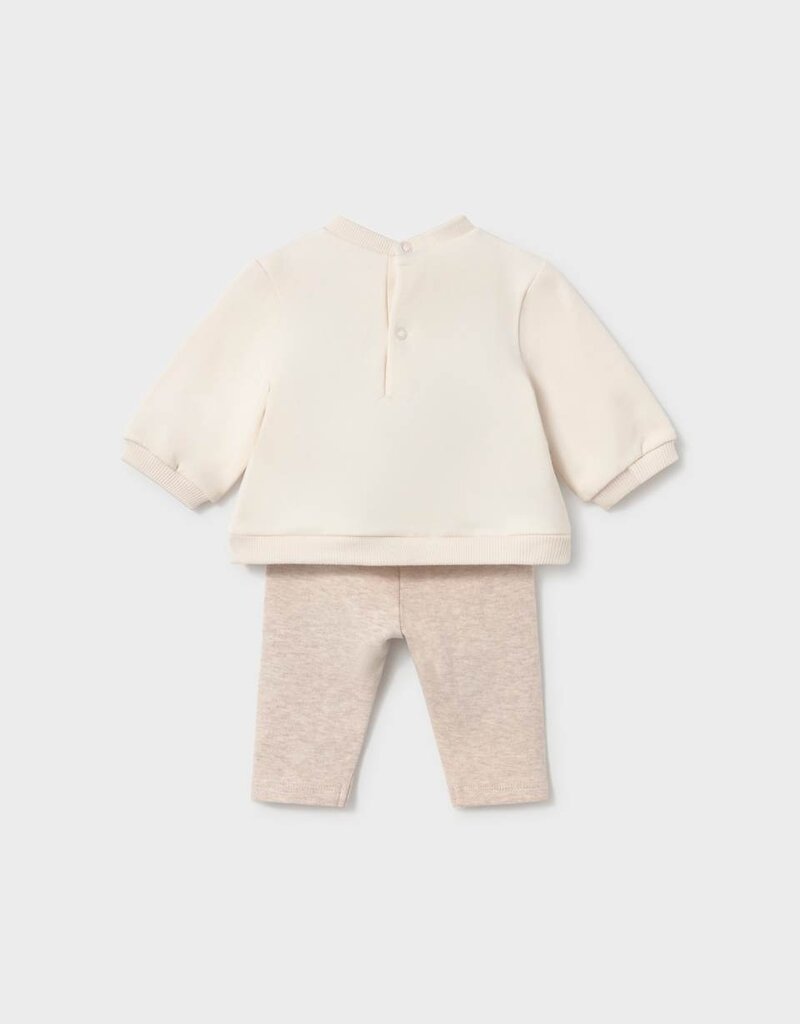 Mayoral Cream Flower Top w/Ditsy Leggings