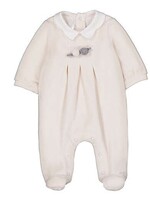 Mayoral Velour Collared Footie Cream