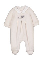 Mayoral Velour Collared Footie Cream