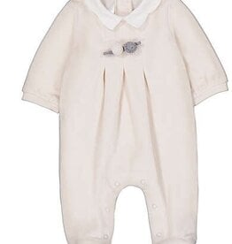 Mayoral Velour Collared Footie Cream