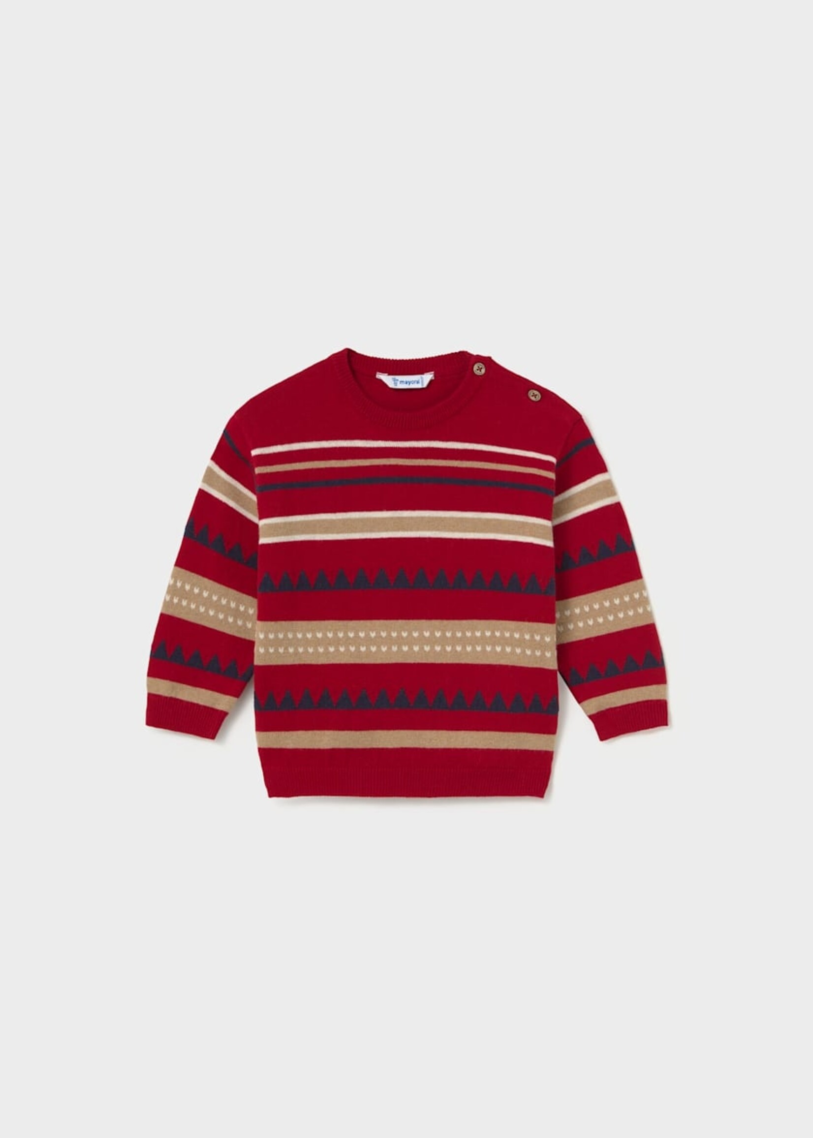 Mayoral Block Sweater Red