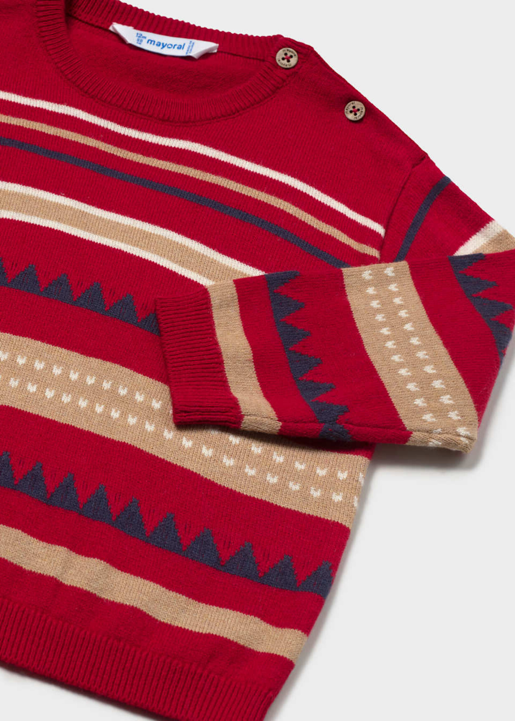 Mayoral Block Sweater Red