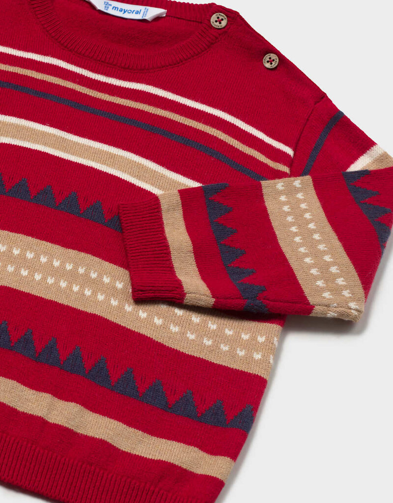 Mayoral Block Sweater Red