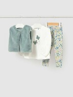 Mayoral Faux Fur Vest Legging Set