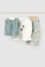 Mayoral Faux Fur Vest Legging Set