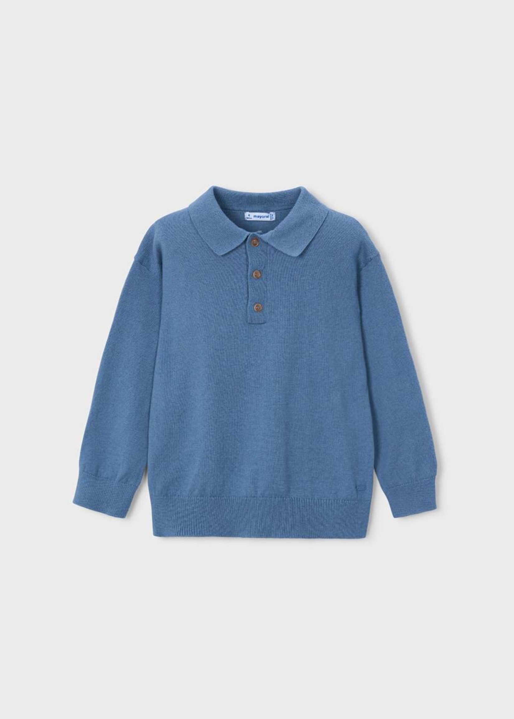 Mayoral L/S Knit Polo Glacial