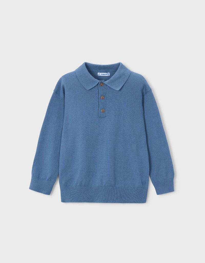 Mayoral L/S Knit Polo Glacial