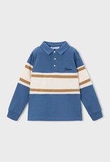Mayoral L/S Knit Polo Glacial Stripe