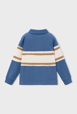 Mayoral L/S Knit Polo Glacial Stripe