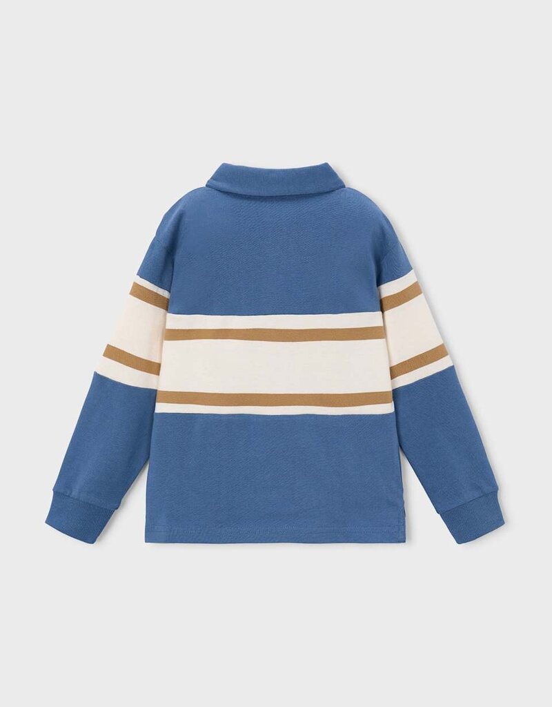 Mayoral L/S Knit Polo Glacial Stripe