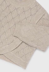 Mayoral Cream Crosswrap Textured Sweater