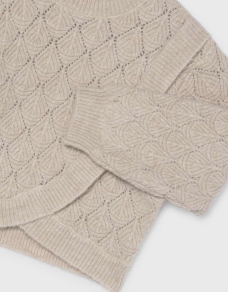 Mayoral Cream Crosswrap Textured Sweater
