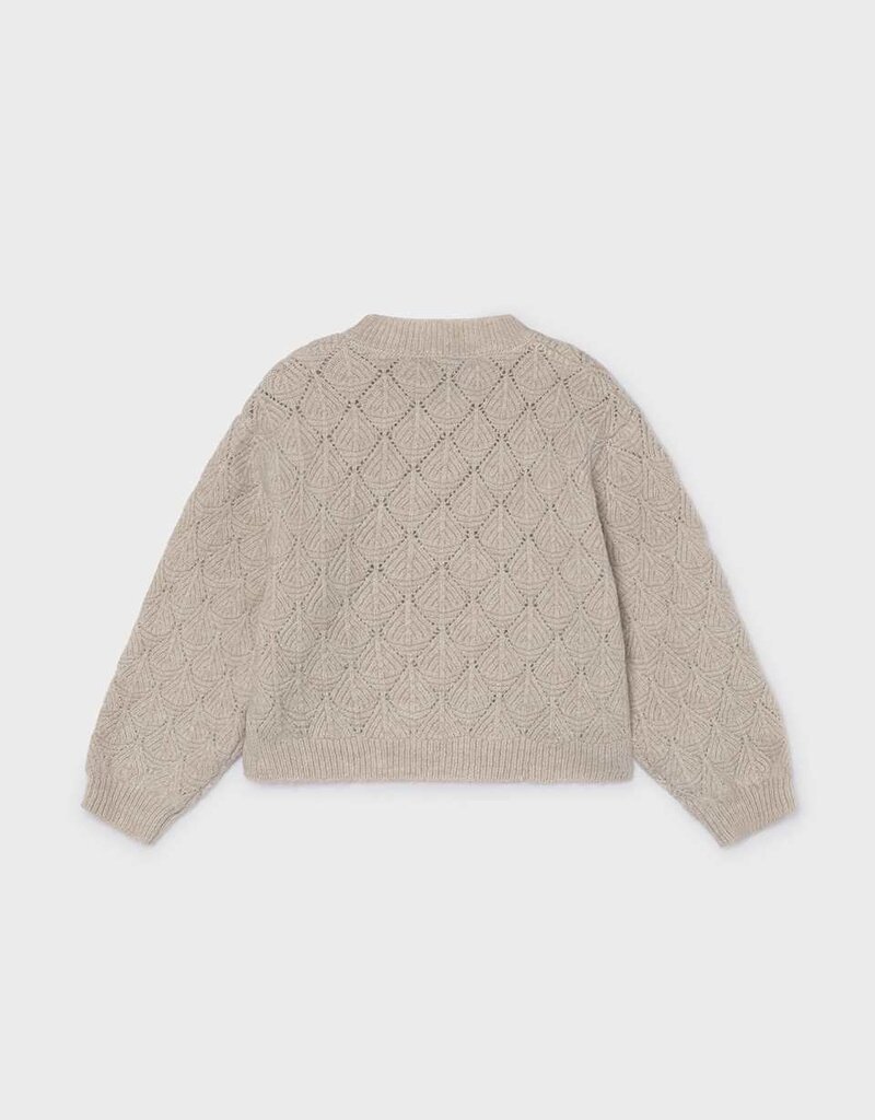 Mayoral Cream Crosswrap Textured Sweater