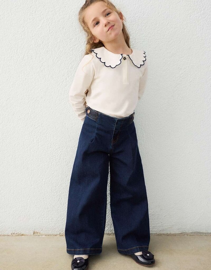 Mayoral Wide Leg Denim Pants Super Dk