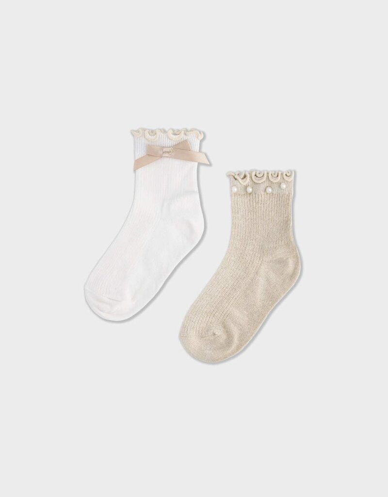 Mayoral 2 Pack Sock Set Beige/Cream