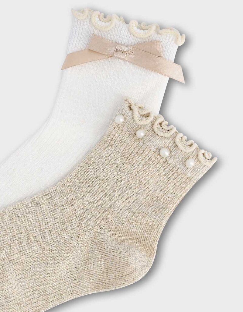 Mayoral 2 Pack Sock Set Beige/Cream