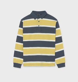Mayoral L/S Stripe Yellow/Blue Polo