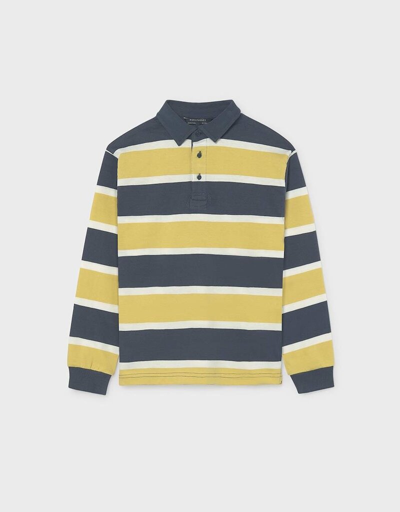 Mayoral L/S Stripe Yellow/Blue Polo