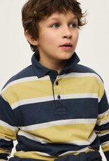 Mayoral L/S Stripe Yellow/Blue Polo