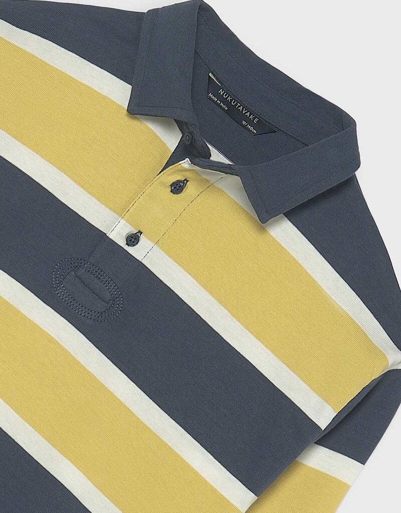 Mayoral L/S Stripe Yellow/Blue Polo
