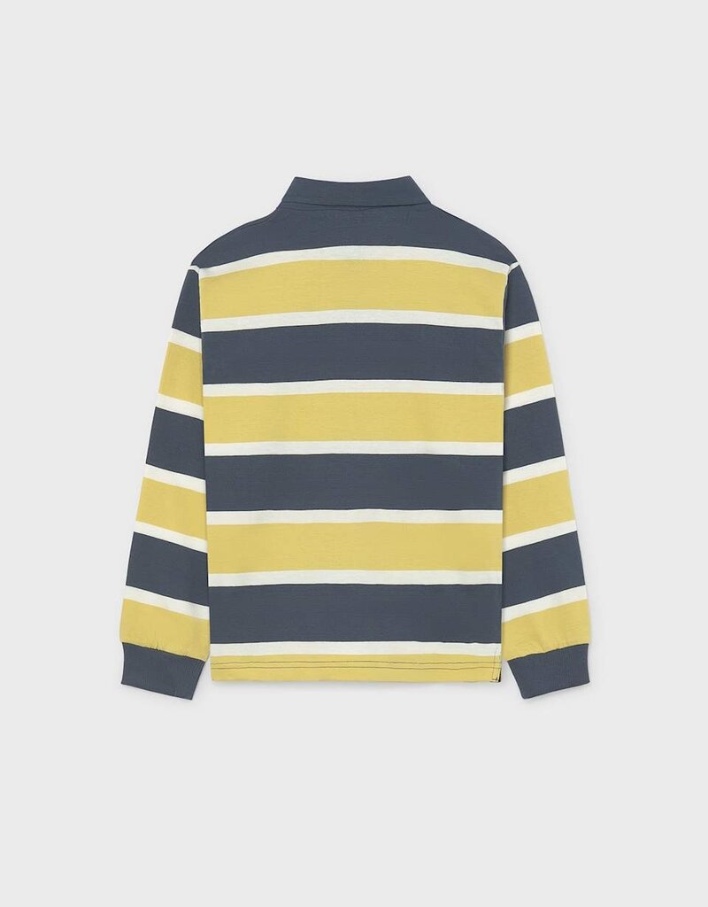 Mayoral L/S Stripe Yellow/Blue Polo