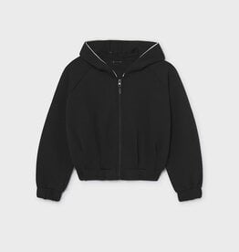 Mayoral Black Interlock Zip-up Hoodie