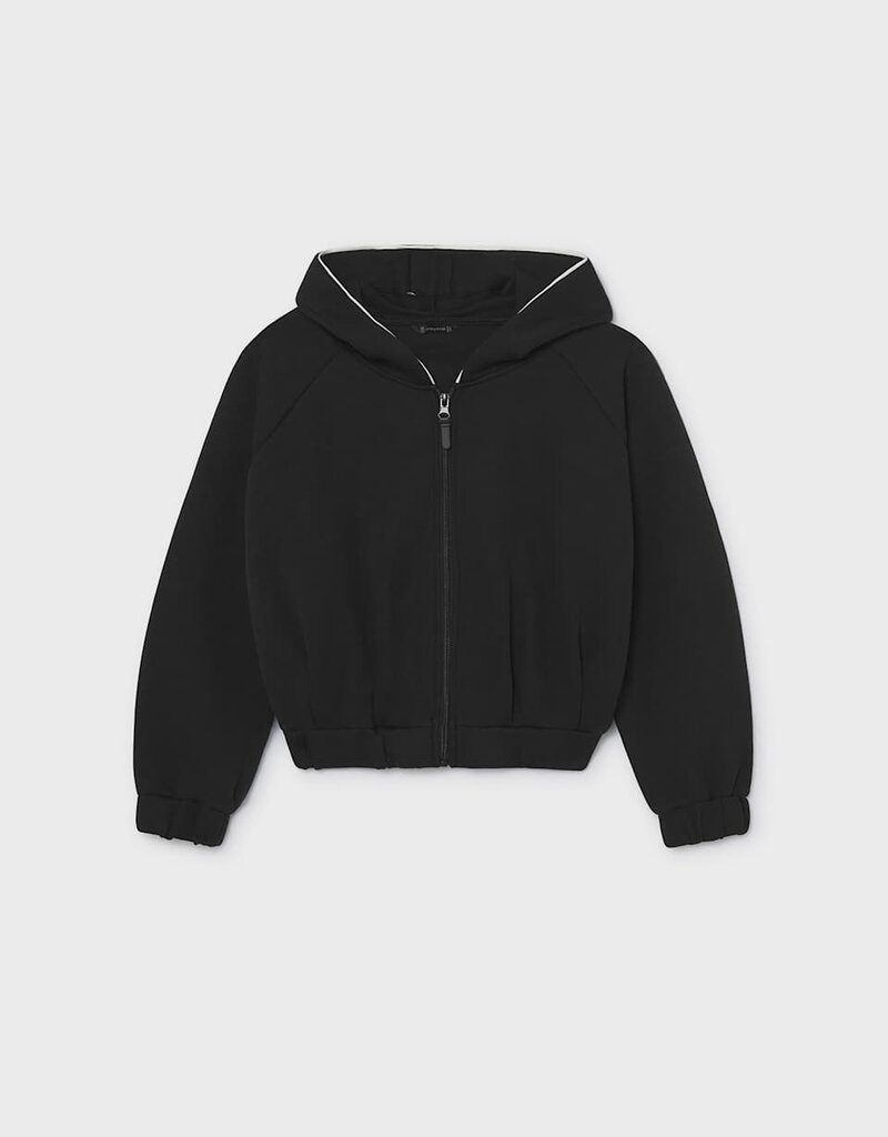 Mayoral Black Interlock Zip-up Hoodie