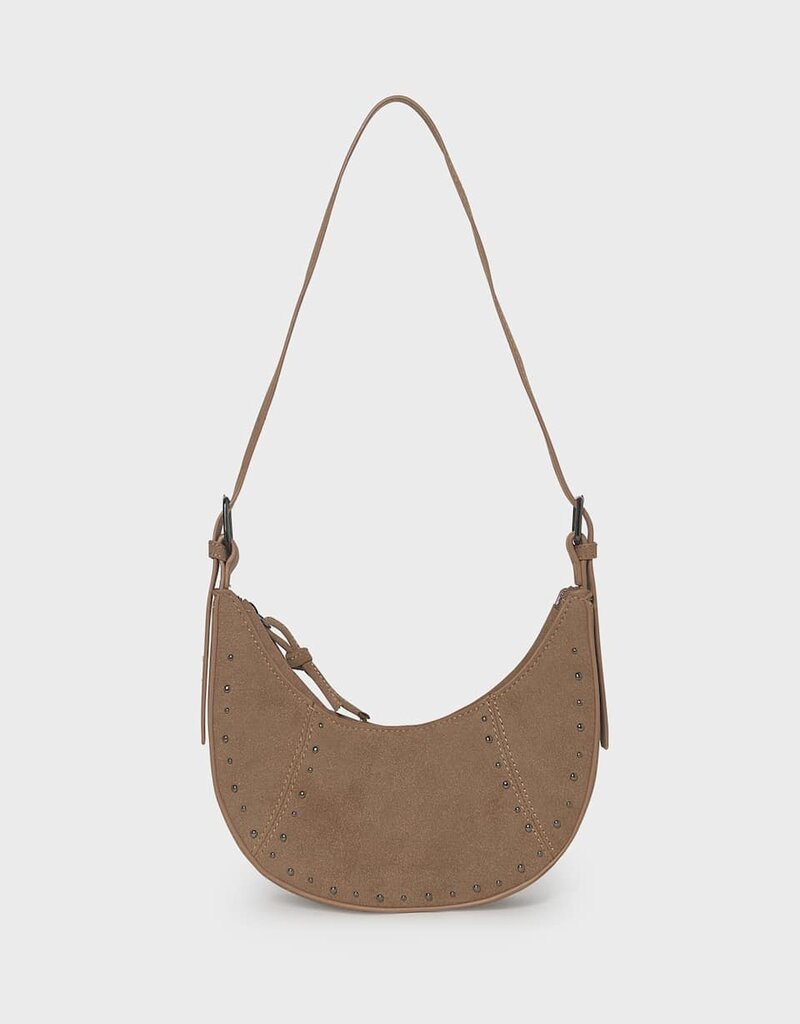 Mayoral Caramel Crescent Suede Bag
